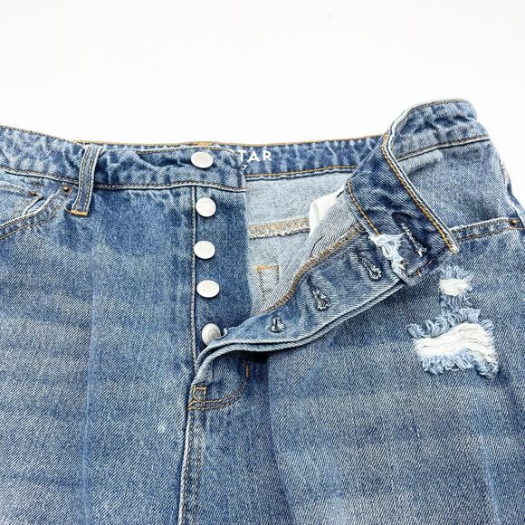 Vanilla Star Size 17 34 Waist 90s Jeans Boyfriend Button Fly Straight Distressed - Picture 6 of 14